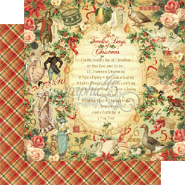 Merry Mistletoe Scrapbooking Paper, 12 x 12, 'Twas the Night Before  Christmas, Graphic 45, 4500991
