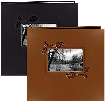 Pioneer Embossed Collage Frame Post Bound Album Black Family 12inX12in