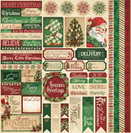 Elf Spread Christmas Cheer Tags 12 x 12 Scrapbook Paper – Fabbulous Paper  Emporium
