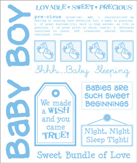 Karen Foster Design Acid and Lignin Free Scrapbook Sticker Sheet, Bedtime  for Baby